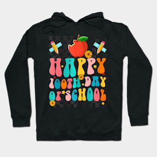 Groovy Happy 100Th Day Of School 100 Days Smarter Kids Hoodie